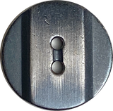 Silver Stripe Almost Black/Charcoal 5/8" Raised Band 2-Hole Metal Button 15.5mm.   #SK-894