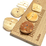 Six Natural Shell Buttons, 7/8"- 1" Various Colors, Shapes # BCH-116