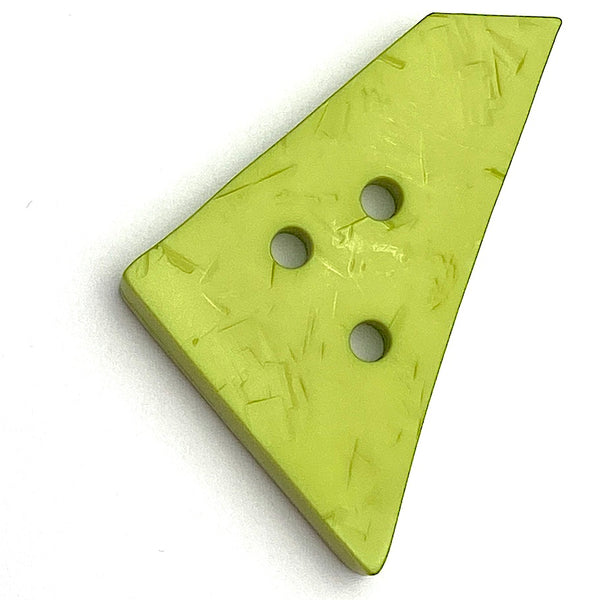 Giant Trapezoid Bright Apple Green Clay-Look Button 2-3/4"    #8244