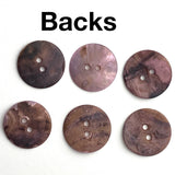 Re-Stocked Purple Velvet Matte Agoya Shell 3/4" 2-Hole Button 21mm, Pack of 5 for $7.25. # 1221