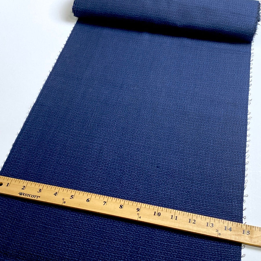 Midnight Blue/Black/Indigo Handwoven Tsumugi Smooth Oshima