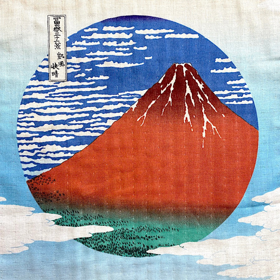 Mt. Fuji Cotton Tenugui Towel from Japan, 100% Cotton 12