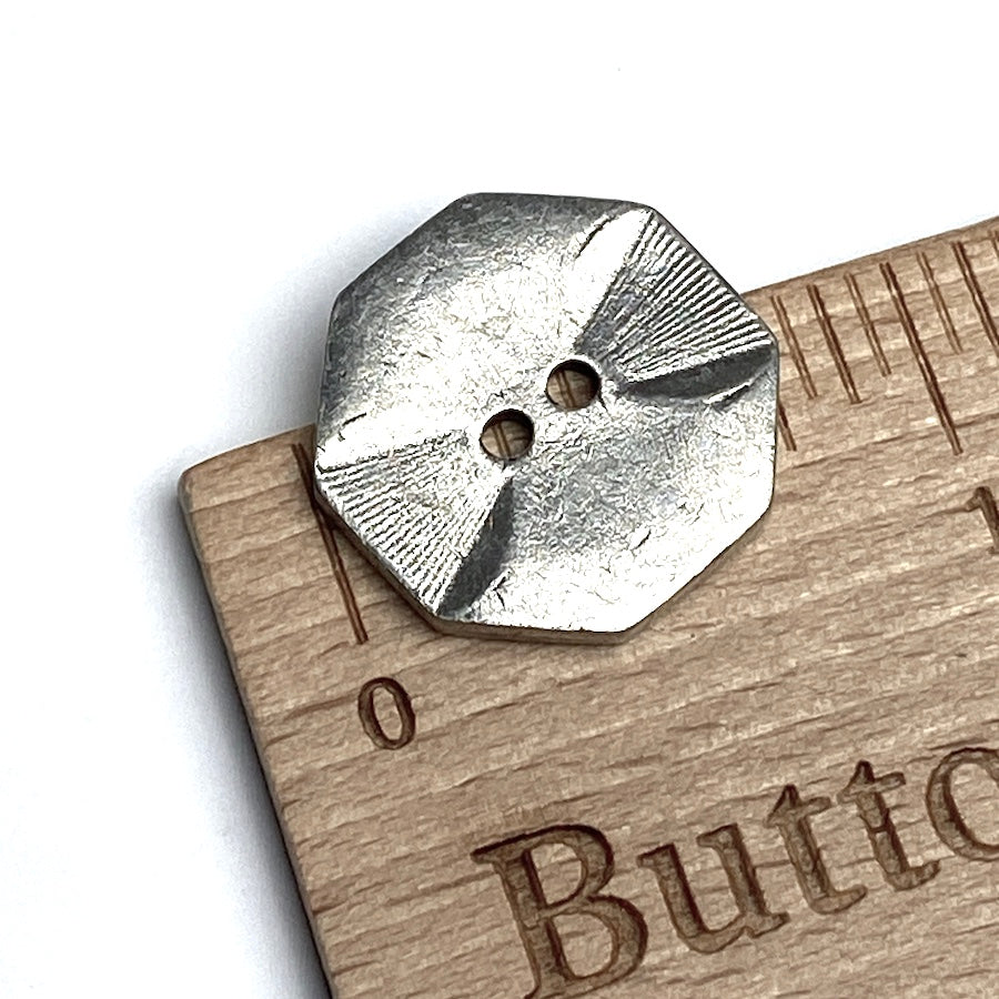 Hexagon Danforth Pewter Button, 3/4