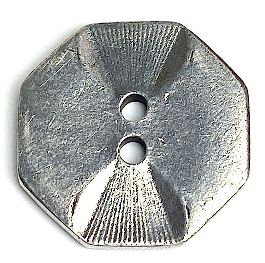 Hexagon Danforth Pewter Button, 3/4