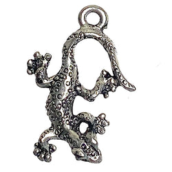 Gecko Lizard Charm/ Pendant 7/8" Pewter, Made in USA, Pack of FIVE #FJ-199