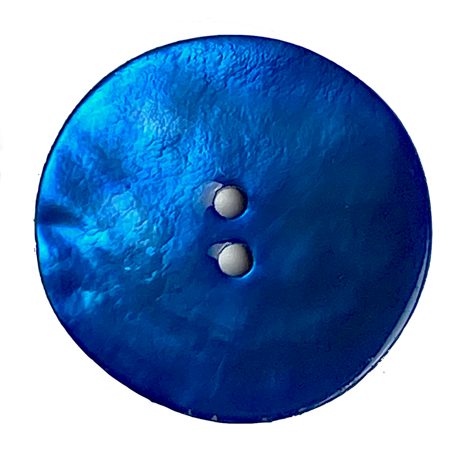 Royal Blue Shiny Agoya 2-Hole Button 1