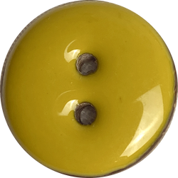 Greenish Mustard Shiny Round 2-Hole Coconut Button, 18mm / 11/16" #SWC-122