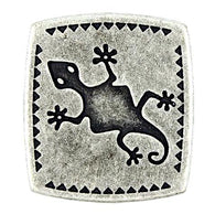 Southwest Lizard Gecko Metal Button 1" Rectangle, Shank Back #SWC-17