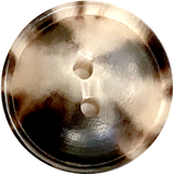 Black/Brown/Cream 2-hole Rimmed Natural Horn Button 7/8"  #SK-0086