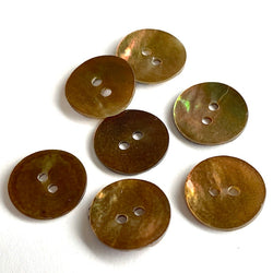 Bronze Iridescent Brown 11/16" Pearl Shell 2-hole Button, Pack of 4 #960-D