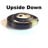 Black/Brown/Cream 2-hole Rimmed Natural Horn Button 7/8"  #SK-0086