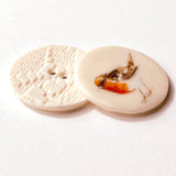 Robin Porcelain Bird 1-1/8" Handmade 2-Hole Button from Kate Holliday, London