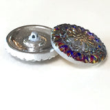 Purple Crown Flower Czech Glass Shank Back Button 1-1/16"  # CZ-098