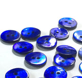 Running Low, 7/8" Cobalt Blue Pearl Shell 2-hole Button, Per Button  #387-D