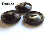 Black/Brown/Cream 2-hole Rimmed Natural Horn Button 7/8"  #SK-0086