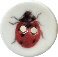 LAST ONE Ladybug 7/8" Artisan Porcelain Button