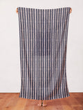 'Pleat Stripe Indigo' Art Cotton Print by Kim Eichler-Messmer, 44" Wide, By the Yard # 1456