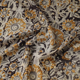 SALE Ochre/Gray/Black Cotton Kalamkari Hand Block Print from Krishna India, By the Yard #TK-30