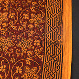 SALE Maroon Lightweight Traditional Floral Hand Block Print from India, Cotton Border Print, By the Yard #TK-31