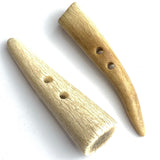 SALE Genuine Elk/Deer Antler-Tip USA-Made Toggle, 2" Natural Light Beige/Grays   # SW-200