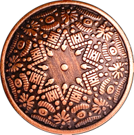 Re-Stocked, Bali Star Copper/Black Metal Button, Lighter Version 13/16" / 20mm #SWC-147