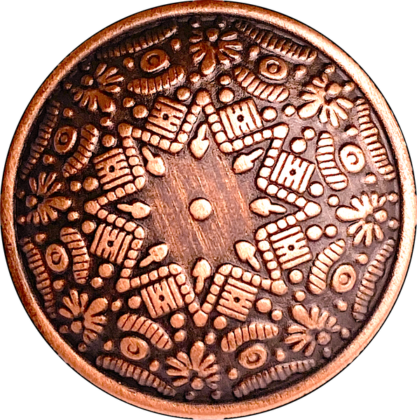 Re-Stocked, Bali Star Copper/Black Metal Button, Lighter Version 13/16" / 20mm #SWC-147