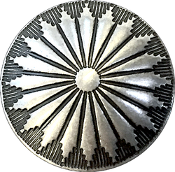 Re-Stocked Mesa Sunflower, 5/8" Southwest Concho Shank Back Nickel Silver Button #SW-11