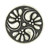 Re-Stocked, Silver Poppy Pinwheel 3/4" Metal Button #SWC-20
