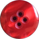 LAST ONES, Red 4-Hole Resin "Ocean", Shiny Pearly Button  7/8"