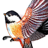 HOLD for MIKE, Chickadee Bird Patch / Embroidered Applique 2.5" x 1.75"