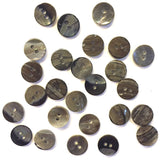 3/8"  Warm Charcoal 10mm Shiny Rustic Natural Melange Shell, Pack of 50+  #LP-61