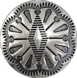 Re-Stocked, Chimayo Diamond, 1" Southwest Concho Button, Nickel Silver, Larger Shank Back #SW-347