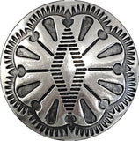 Re-Stocked, Chimayo Diamond, 1" Southwest Concho Button, Nickel Silver, Larger Shank Back #SW-347