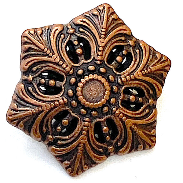 SALE PACK OF FIVE Copper Snowflake Metal Button 13/16" Shank Back, PACK OF 5  #SWC-63-5
