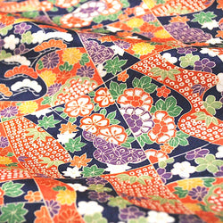 SALE, Diagonal Diamonds "Patchwork" Vintage Kimono Silk from Japan 14" x 61"  #4688