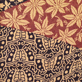 Tan / Brick / Black 'Patchwork' Vintage Kimono Silk Satin from Japan, 13.5" x 38"  #4694