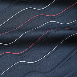Blue-Black Waves Vintage Kimono Silk from Japan. 6.5" x 50" Piece.  #4354