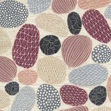 Stones from Japan, Cotton/Linen Print, Bookhou / Kokka, 43" Wide, Per Yard, #1A Plum