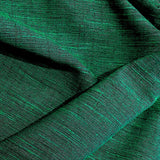 REMNANT 1.75 Yard, Dark Emerald / Black / Green Slubby WASHED Soft Rustic Cotton  #CHL-440