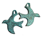 Large Soaring Bird Focal/Pendant Turquoise/Copper Mykonos Metal 1.5"x1.75"  #L-476