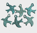 Large Soaring Bird Focal/Pendant Turquoise/Copper Mykonos Metal 1.5"x1.75"  #L-476