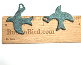 Large Soaring Bird Focal/Pendant Turquoise/Copper Mykonos Metal 1.5"x1.75"  #L-476