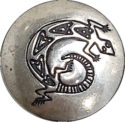 Vintage Sterling Silver Southwest Button Cover, 3/4", Lizard # MV-64