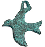 Large Soaring Bird Focal/Pendant Turquoise/Copper Mykonos Metal 1.5"x1.75"  #L-476