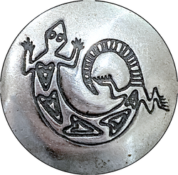 Vintage Sterling Silver Southwest Button Cover, 3/4", Lizard # MV-64