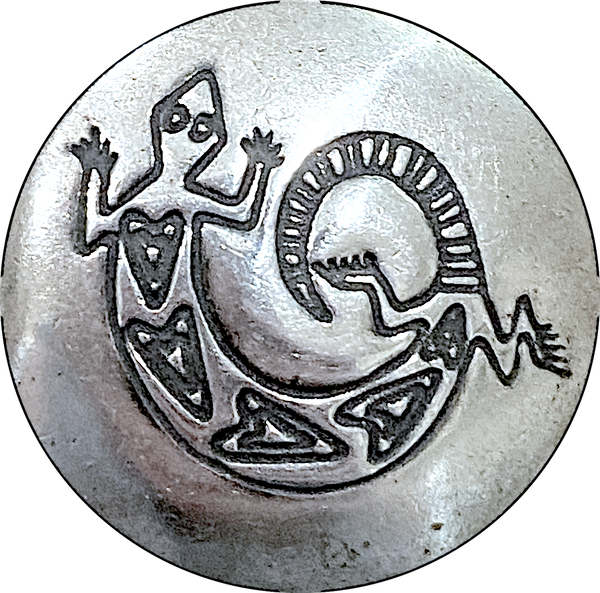 Vintage Sterling Silver Southwest Button Cover, 3/4", Lizard # MV-64
