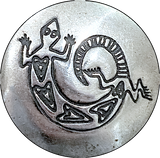 Vintage Sterling Silver Southwest Button Cover, 3/4", Lizard # MV-64