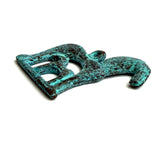 Turquoise/Copper Patina Horse With Foal Charm/Pendant, 7/8"  #L-999