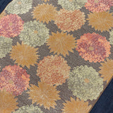 Autumn Large Flowers / Tiny Dots Print, Vintage Kimono Silk Chirimen Crepe from Japan By the Yard # 539
