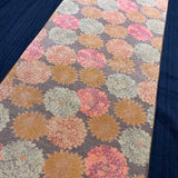 Autumn Large Flowers / Tiny Dots Print, Vintage Kimono Silk Chirimen Crepe from Japan By the Yard # 539